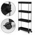 Plastična kupaonska polica s 4 police i kotačićima, crna, marke ModernHome