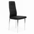 Set od 4 stolice za dnevni boravak i blagovaonicu, jednostavna prošivena stolica, kromirane noge, crna