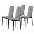 Set od 4 tapecirane čupave stolice za blagovaonicu i dnevni boravak, 4 dijela, sive boje