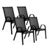 Set od 4 vrtne stolice za terasu ili balkon crne boje MultiGarden