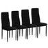 Stolice s konturiranim naslonom - CRNI BARŠUN - Set od 4