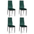 Stolice s konturiranim naslonom - ZELENI BARŠUN - Set od 4