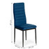Stolice s konturiranim naslonom - PLAVI BARŠUN - Set od 4