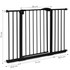 Sigurnosna vrata 74-132 cm za stepenice i vrata, čelična s dodatnim panelima crne boje ECOTOYS