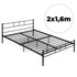 Metalni okvir za krevet 160x200 cm s letvičastom podnicom Crni okvir ModernHome
