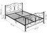 Metalni okvir za krevet 140x200 cm s letvičastom podnicom Crni okvir s kristalima ModernHome