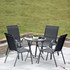 Set od 4 vrtne stolice za terasu ili balkon, sive, MultiGarden
