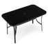 Vrtni stol 140x80 cm kaljeno staklo sa otvorom za suncobran, crni, MultiGarden