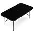Vrtni stol 160×90 cm od kaljenog stakla sa otvorom za suncobran, crni, MultiGarden
