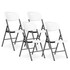 Set od 4 sklopive stolice za catering, metal, HDPE, bijele, MultiGarden
