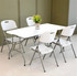 Set od 4 sklopive stolice za catering, metal, HDPE, bijele, MultiGarden