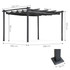 Vrtna pergola 3x4 m, čelik, šator, sjenica, siva, MultiGarden