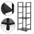 Moderna drvena polica s metalnim okvirom LOFT, 3 police, crna ModernHome