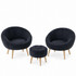 Set fotelja i pufa (3 dijela) Lida Wellsoft - antracit
