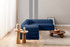 Kutna sofa na razvlačenje Legom Eco - tamnoplava