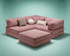 Kutna sofa na razvlačenje Kanyon - roza