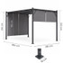 Vrtna pergola 3 × 4 m s podesivim krovom – siva MultiGarden