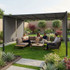 Vrtna pergola 3 × 4 m s podesivim krovom – siva MultiGarden