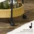 Servirna kolica na 2 nivoa s točkićima i kočnicama, poli-ratan, žuta