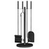 Set pribora za kamin 5 dijelova s postoljem Ø 25 × 54 cm, crni