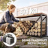 Polica za drva za kamin 2 u 1 s odjeljcima 98 × 28 × 50 cm, crna