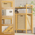Polica s 2 korpe za veš od bambusa 82 × 33 × 88 cm, natur i krem
