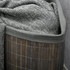Korpa za veš 55 L s poklopcem 38 × 38 × 57 cm, bambus, siva