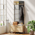 Garderobni set s klupom za cipele i ogledalom 60 × 13,5 × 127,5 cm, natur/siva