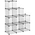 Modularna polica od 9 kocki 105 × 35 × 105 cm, crna