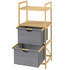 Polica za veš od bambusa s 2 korpe 44 × 34 × 96 cm, prirodno drvo