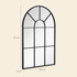 Zidno ogledalo u obliku prozora s metalnim okvirom 91 × 60 cm, crno