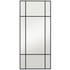 Zidno ogledalo s metalnim okvirom i crnim prečkama 50 × 2 × 110 cm, crno