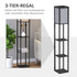 Podna lampa s 3 police, crna
