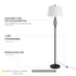 Set od 3 lampe: podna lampa i 2 stolne lampe, vintage, crno-bijele