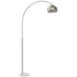 Podna lampa lučnog oblika s mramornim postoljem, srebrna