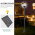 Solarna vrtna lampa u obliku lanterne, LED 30 lumena, crna