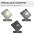 Solarna vrtna lampa na stubu s 3 svjetla, crna