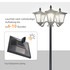 Solarna vrtna lampa na stubu s 3 svjetla, crna
