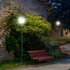 Solarna LED vrtna lampa s efektom plamena, crna