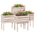 Set od 4 povišene gredice 50 × 30 × 60 cm, prirodna boja drveta