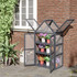 Mini plastenik s 3 police i krovom na otklapanje 70,5 × 42 × 132 cm, siva