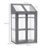 Mini plastenik s drvenim okvirom i 3 police 70 × 50 × 120 cm, siva
