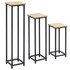 Set od 3 stalka za cvijeće na slaganje 21 × 21 × 50/70/90 cm, crno-smeđi