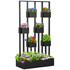 Set žardinjera na stalku od jelovine 90 × 45 × 170 cm, crni