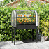 Povišena gredica s poklopcem plastenika 100 × 49 × 136 cm, crna