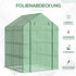 Plastenik s folijom i 8 polica 143 × 138 × 190 cm, zeleni