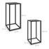 Set od 2 stalka za cvijeće 25 × 25 × 58,5 i 31 × 31 × 65 cm, crni