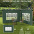 Set od 2 bočna zida za paviljon 3 × 3 i 3 × 4 m, 295 × 195 cm, zeleni