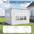 Set od 2 bočne stranice za paviljon 3 × 3 i 3 × 4 m, s prozorom, bijele