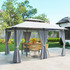Paviljon sa zavjesama i dvostrukim krovom 300 × 400 × 280 cm, tamnosiva